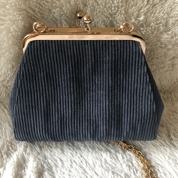 Urban OUTFITTERS Clasp Top Blue-grey Purse - Picture 1 of 4